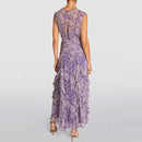 Women Clothing Floral Chiffon Dress Summer Sleeveless Ruffle Pleated Dresses