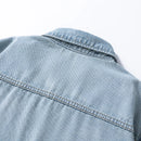 Men's versatile thin non-stretch denim loose-fitting shirt