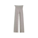 Women Low Rise Ribbed Rollover Fleur Cable Coziest  Cloud Knit  Flare Pant