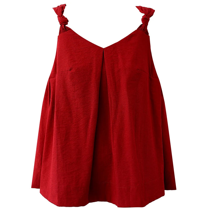Women's Twisted V-neck Sleeveless Suspender Female Summer Off-shoulder Tops