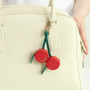 Cherry design Fruit Charm coin purse leather cute key chain mini pouch Wallet gift for girl women