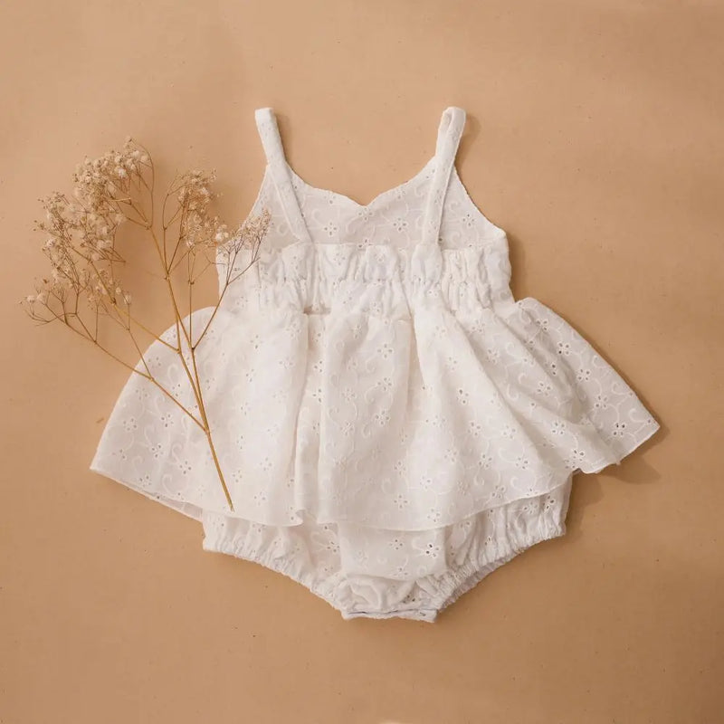 Summer Baby Girl Birthday Party Dress Lace Floral Cotton Infant Baby Girl Clothes