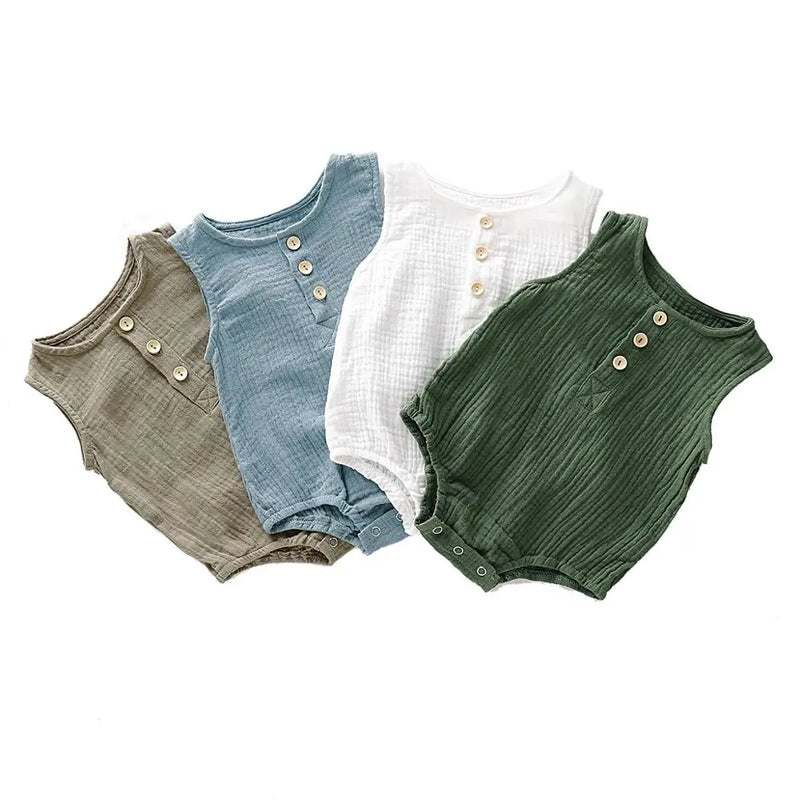 Summer Infant Baby Boys Girls Romper Sleeveless Rompers Baby Clothing