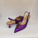Rhinestone Shoes and Bag Set for Women Italian Design Pointed Toe Shoes and Bags Set for Party