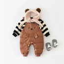 Winter New Baby Rompers Cartoon Boys Overall Thicken Jumpsuits