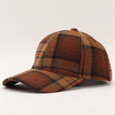 Autumn and winter houndstooth series baseball cap classic wool plaid wide-brimmed cap