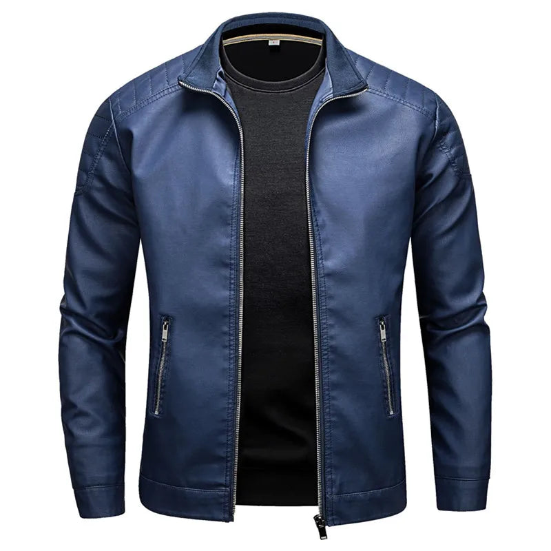 Leather Jacket Men  Jacket Casual Men Leather Jacket Slim Handsome Men Clothing