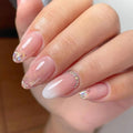 24Pcs/Set New Oval Press on Nails Patch Wearable Nail Tips Cute Cartoon Acrylic Nails Full Coverage False Nails Art