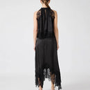 Hollow Loose Beach Outfits Women Clothing Lace Patchwork Two Piece Set Club Party Skirt Suit