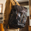 Outdoor casual travel men's large-capacity backpack designer handmade genuine leather