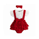 Toddler Girls Clothing Princess Baptism Birthday Newborn Cotton Romper Headband Dress Princess Outfits Suit