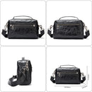 Genuine Leather Men's Bag soft Leather women Shoulder Bag Casual Crossbody Bag Briefcase black