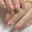 Flower False Nails 30pcs Floral Nail Art Diamond Elegant Hand Decoration Nail Tips