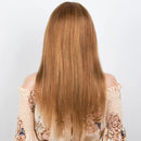 Brown Long Straight Human Hair Wigs With Bangs For Women Hair Glueless