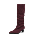 Boots Casual Warm Winter Autumn Shoes Concise Brand Retro Women Mid-calf Boots
