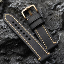 Handmade Head Strap with Bronze Buckle Men Style Brushed Leather Bracelet