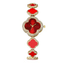 Wristwatch Featuring Four-leaf Clover Design Fresh Floral Dial Niche Elegant Women's Watch