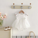 Lace Flying Sleeve Jumpsuit for Newborns in Summer Baby Children Baby Princess Mesh Bag Fart Clothes