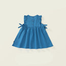 Children Clothing, Girls Sleeveless Dress Summer Children Version Lace Blue Vest Skirt