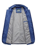 Men's Denim Suit Casual Single Breasted Coat Classic Jean Blazers Jacket