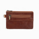 Genuine Leather Unisex Purse Coin Purse Vintage Zipper Short Key Wallet Men Women Small Card Holder Wallet