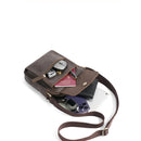 Men's Crossbody Bag Large Capacity Multi Leather Single Shoulder Crossbody Bag Commuter Retro Travel Bag