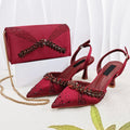 Shoes And Bag Sets For Evening Party With Stones Italian Leather Handbags Match Bags