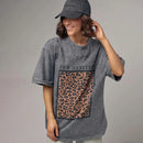 casual versatile t-shirt female washed retro American ins loose top