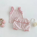 Girls' Summer Dress Cute Cartoon Duck Vest Skirt Baby's Embroidered Princess Plaid Skirt