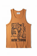 Summer Retro Sleeveless T-shirt Men's Cotton Washed Casual Vest