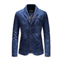 Men's Denim Suit Casual Single Breasted Coat Classic Jean Blazers Jacket