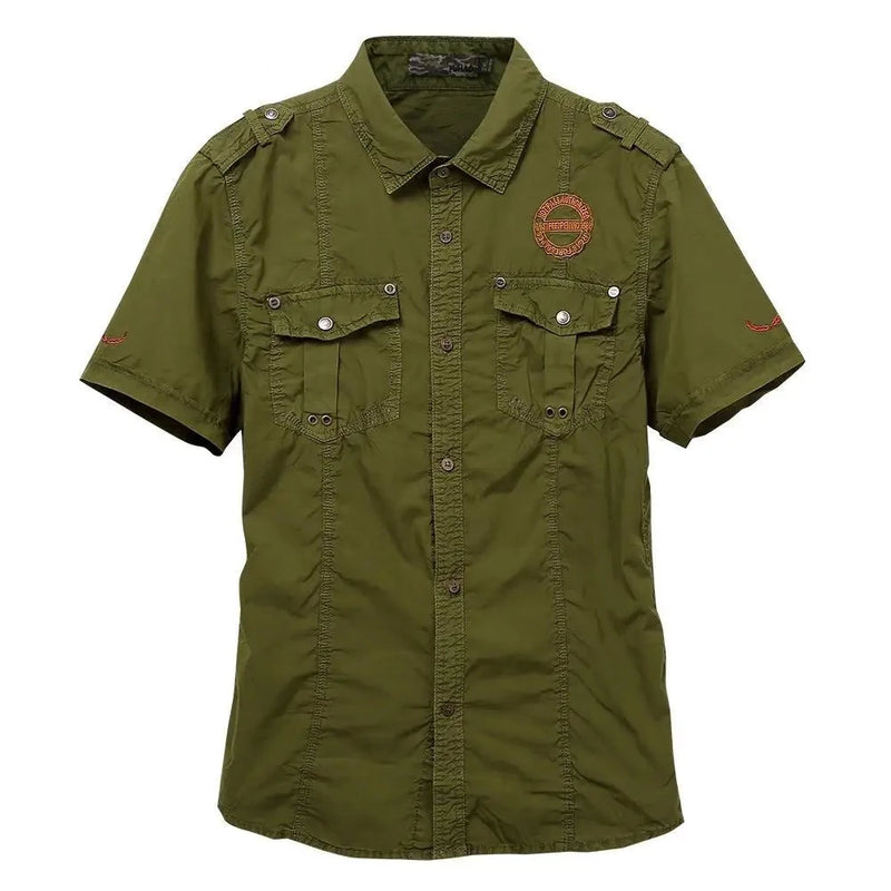 Summer Men Casual Shirt Embroidery Male Tooling Shirts Men Clothing Outdoor hunting
