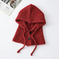 Wool Blend Knitted Hat Scarf Winter Warm One-Piece Neck Collar Beanies Hats for Women