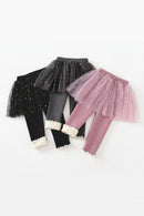 Winter Girls Skirt Pants Children's Fleece Culottes Sequined Baby Princess Leggins Toddler Clothes