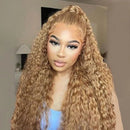 Woman with long, wavy blonde hair styled in a high bun, Obroi