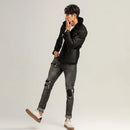 Men's Black Shearling Jacket Mens Shearling Jacket Short Coat For Men