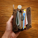 Genuine Leather Men Wallets Zipper Coin Purse Business Card Holder Small Portable Storage Bag
