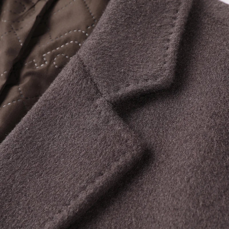 Men's Wool & Blends Jackets Men Slim Fit Straightforward Anti Wrinkle Business Casual Single Breasted Coat