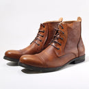 Retro Handmade High Top Casual  Boots New Arrival round Toe Briti Sle ort Boots Leather oes Wear Resistant Low ...