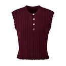 Spring And Summer Knitted Round Neck Long Sleeved Cardigan Top Camisole Vest Half Skirt
