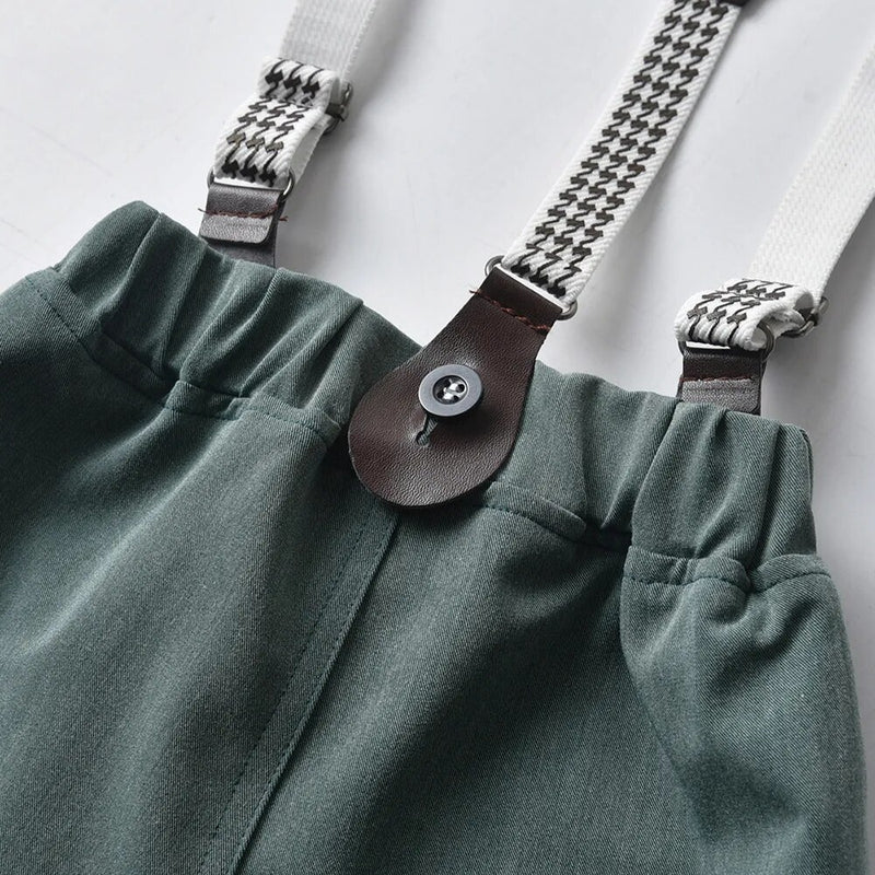 Baby Boys Clothing Summer Short Sleeve White Shirt Green Shorts Kids Boy Groups Solid Toddler Boy Baby Set Kids Clothing