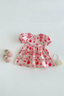Summer Girls' Bubble Dress with Stylish Flowers Sweet Princess Dress for Baby Girls Thin Skirt