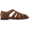 Brown sandal with a buckle on a white background, Obroi