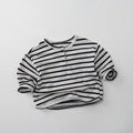 Spring Autumn Children T-Shirts 1-8Y Boys Button Striped Casual Tops Tees Toddler