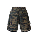 Streetwear Camouflage Cargo Shorts for Men Wide Leg Elastic Waist Straight Summer Knee Length Pants Oversized