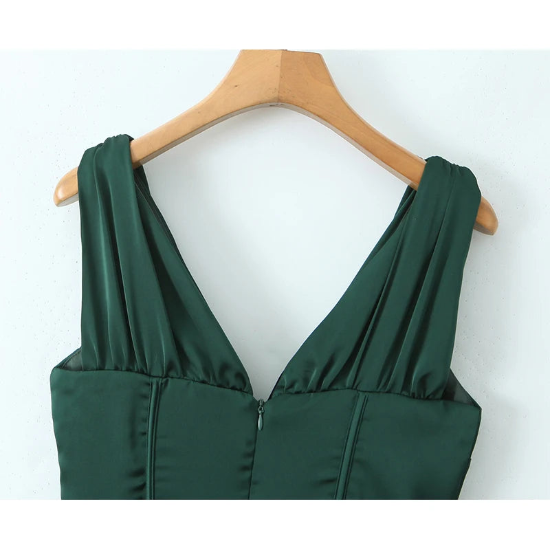 Summer Women Satin Princess Tank Dress Lady Sleeveless Low Waist A-line Mini Dresses