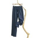 Linen Natural Pure Breathable Summer Linen Slim Fit Men Loose Straight Casual Pants