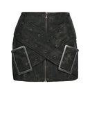 Cross Leather Mini Half-body Skirt Women Spring Autumn
