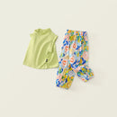 Girls Summer Sleeveless Vest Pants Two Piece Set