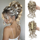 Curly Claw Clip Hair Bun Extension Synthetic Hairpiece for Women Mixing Wavy Chignon Ponytail for Daily Wear